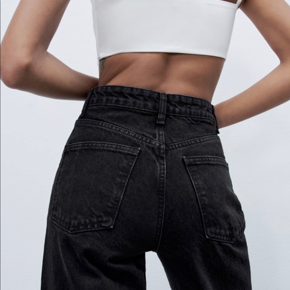 ZARA Ripped Wide Leg Jeans - Picture 10 of 12